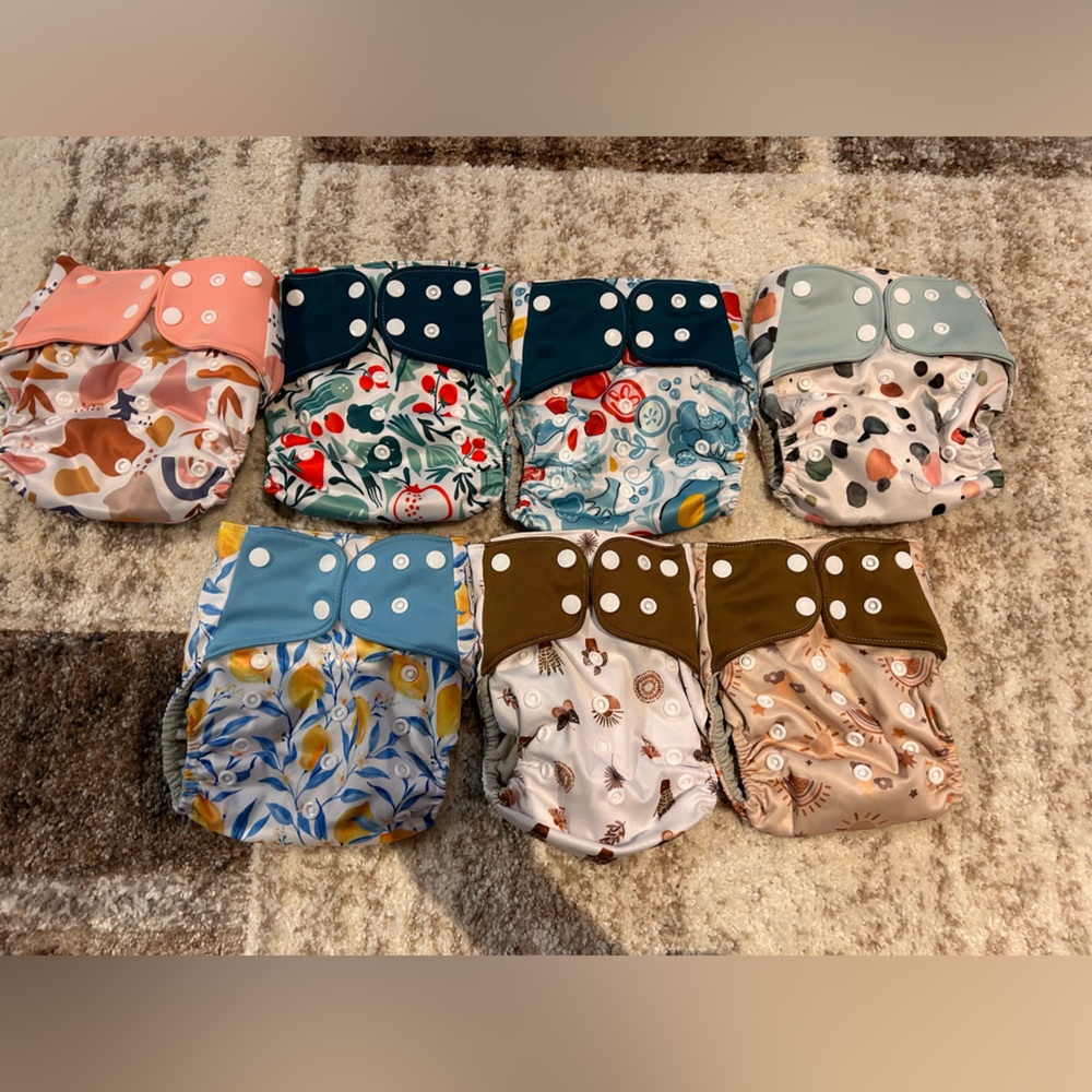Cloth diaper lot| one size pocket diapers AWJ lined